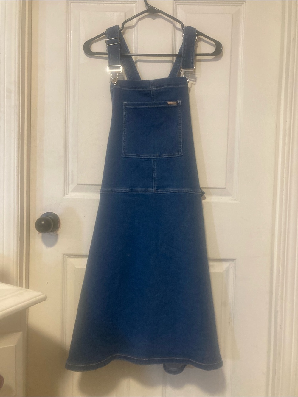 Innée Women’s Dark Blue Denim Overall Dress with Front Pocket
